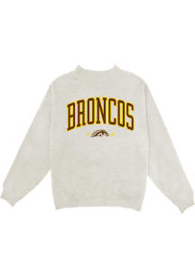 Blue 84 Western Michigan Broncos Womens Oatmeal Mock Neck Crew Sweatshirt