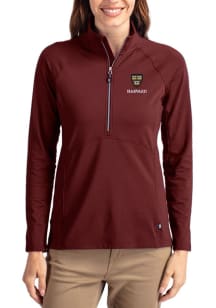 Cutter and Buck Harvard Crimson Womens Crimson Adapt Eco Qtr Zip Pullover