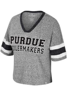 Colosseum Purdue Boilermakers Womens Grey Grimmerie Short Sleeve T-Shirt