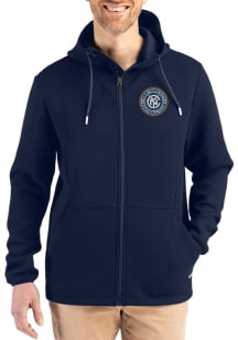 Cutter and Buck New York City FC Mens Navy Blue Epic Comfort Full Zip Light Weight Jacket