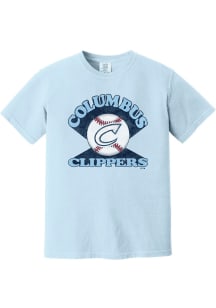 Summit Sportswear Columbus Clippers Womens Light Blue Soft Arch Short Sleeve T-Shirt