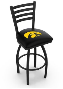 Iowa Hawkeyes High Back Swivel Pub Stool - Black