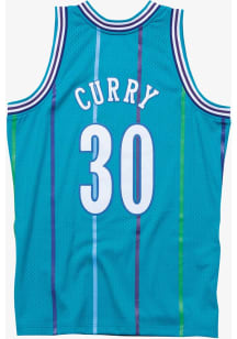 Dell Curry  Mitchell and Ness Charlotte Hornets Teal 1992 Throwback Basketball Jersey