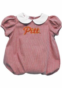 Vive La Fete Pitt State Gorillas Baby Crimson Gingham Collar Short Sleeve One Piece