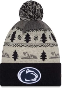 New Era Penn State Nittany Lions Navy Blue DL McCalister Pom Cuff Mens Knit Hat