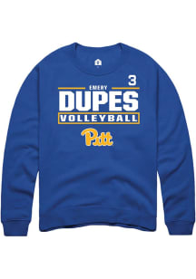 Emery Dupes Pitt Panthers Mens Blue NIL Stacked Box Player Crew