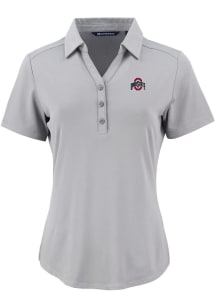 Cutter and Buck Ohio State Buckeyes Womens Ash Forge Eco Polo Short Sleeve Polo Shirt