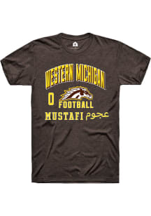 Mustafi Al-Gawari Western Michigan Broncos Brown Football NIL Arch Logo Short Sleeve Player T Shir..
