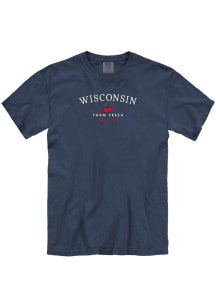 Wisconsin Navy Blue Farm Fresh Cherry Short Sleeve Fashion T Shirt