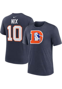 Bo Nix Denver Broncos Navy Blue Alt Short Sleeve Player T Shirt