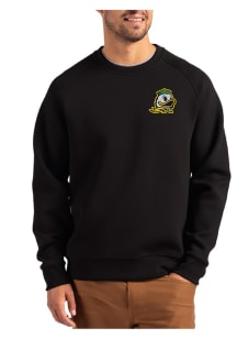 Cutter and Buck Oregon Ducks Mens Black Roam Long Sleeve Crew Sweatshirt