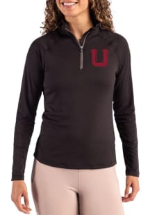 Cutter and Buck Utah Utes Womens Black Vault Coastline Qtr Zip