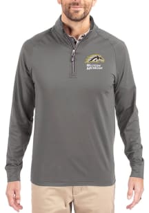 Cutter and Buck Western Michigan Broncos Mens Graphite Adapt Eco Knit Long Sleeve Qtr Zip Pullover