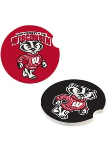 Wisconsin Badgers 2Pk Car Coaster - Gold