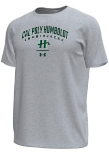 Under Armour Cal Poly Humboldt Lumberjacks Grey Arch over logo Tech Stretch Short Sleeve T Shirt