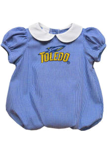 Vive La Fete Toledo Rockets Baby Navy Blue Gingham Collar Short Sleeve One Piece