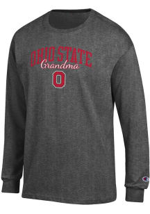 Champion Ohio State Buckeyes Charcoal Grandma Script Jersey Long Sleeve T Shirt