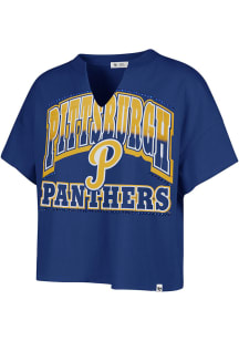 47 Pitt Panthers Womens Blue Win Big Short Sleeve T-Shirt