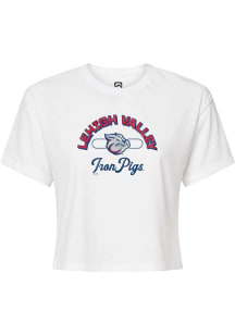 Summit Sportswear Lehigh Valley Ironpigs White Vintage Arch Script Short Sleeve T Shirt
