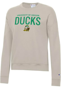 Champion Oregon Ducks Womens White Powerblend Crew Sweatshirt