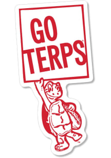 Maryland Terrapins 3.5" Vintage Turtle w/Go Terps Sign Rugged Stickers - Red