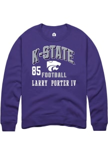 Larry  Porter IV K-State Wildcats Mens Purple Football NIL Arch Logo Player Crew