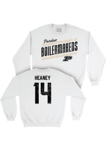 Grace Heaney Purdue Boilermakers Mens White NIL Slant Player Crew