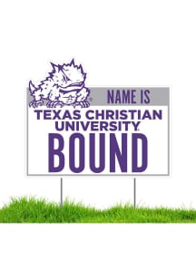 TCU Horned Frogs Personalized School Bound Yard Sign - White