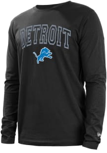 New Era Detroit Lions Black Arch Name Wordmark Long Sleeve T Shirt