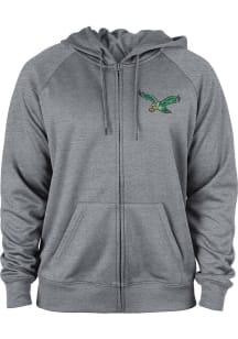 New Era Philadelphia Eagles Mens Grey Retro Logo Long Sleeve Zip