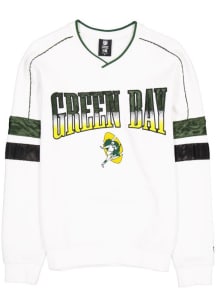 New Era Green Bay Packers Mens White Retro Sport Classic Long Sleeve Fashion Sweatshirt