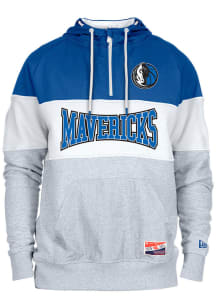 New Era Dallas Mavericks Mens Navy Blue Throwback Pullover Jackets