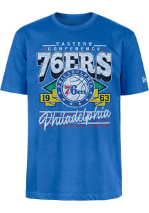 New Era Philadelphia 76ers Blue Sport Classic Short Sleeve Fashion T Shirt