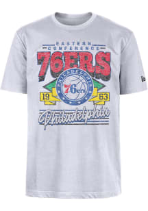 New Era Philadelphia 76ers White Sport Classic Short Sleeve Fashion T Shirt
