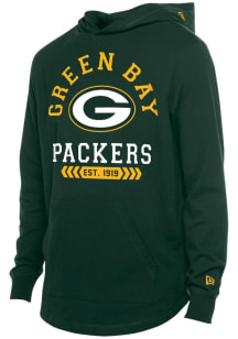 New Era Green Bay Packers Mens Green Leisure Long Sleeve Lightweight Hoodie
