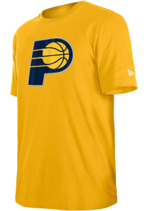 New Era Indiana Pacers Gold Primary Team Logo Short Sleeve T Shirt