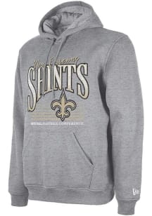 New Era New Orleans Saints Mens Grey Team Name And Logo Long Sleeve Hoodie