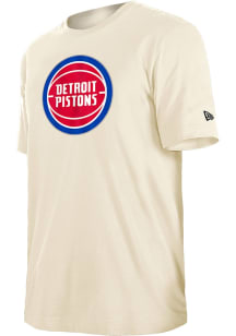 New Era Detroit Pistons Oatmeal Primary Team Logo Short Sleeve T Shirt