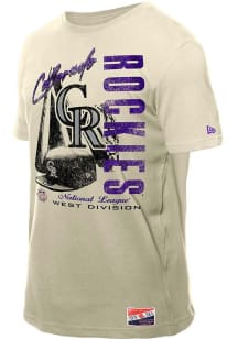 New Era Colorado Rockies White Throwback Short Sleeve T Shirt
