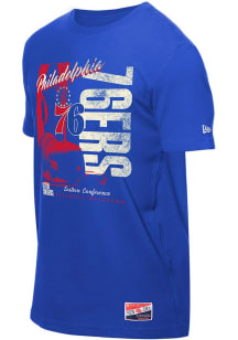 New Era Philadelphia 76ers Blue Throwback Short Sleeve T Shirt