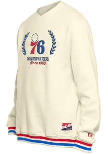 New Era Philadelphia 76ers Mens White Throwback Long Sleeve Fashion Sweatshirt