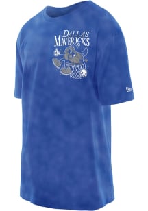 New Era Dallas Mavericks Navy Blue Old School Short Sleeve T Shirt