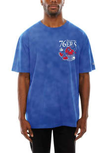 New Era Philadelphia 76ers Blue Old School Short Sleeve T Shirt