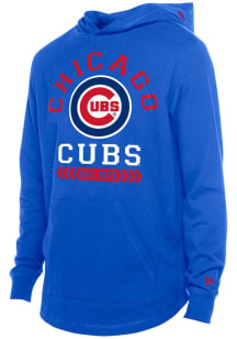 New Era Chicago Cubs Mens Blue Leisure Long Sleeve Lightweight Hoodie
