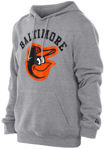 New Era Baltimore Orioles Mens Grey Game Day Long Sleeve Lightweight Hoodie