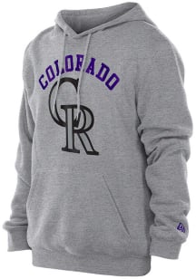 New Era Colorado Rockies Mens Grey Game Day Long Sleeve Lightweight Hoodie