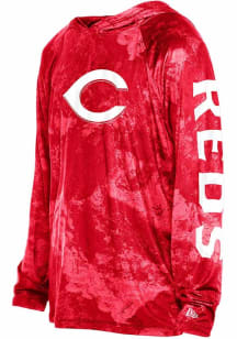 New Era Cincinnati Reds Mens Red Adventure Long Sleeve Lightweight Hoodie