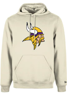 New Era Minnesota Vikings Mens Oatmeal Primary Long Sleeve Hoodie