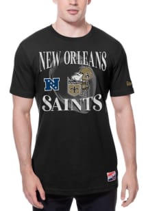 New Era New Orleans Saints Black Retro Throwback Short Sleeve T Shirt