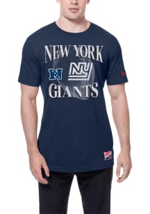 New Era New York Giants Navy Blue Retro Throwback Short Sleeve T Shirt